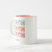 Leer compassie vriendelijkheid, gepersonaliseerde  tweekleurige koffiemok (Voorkant links)