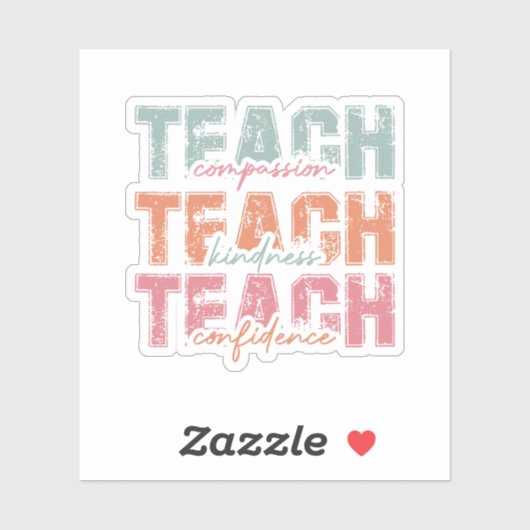 Leer compassie vriendelijkheid vertrouwen sticker (Vel)