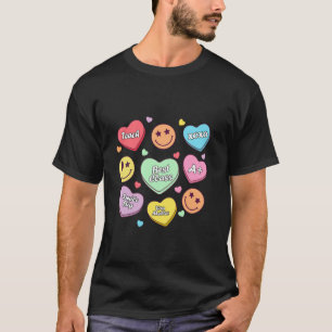 Leer Conversation Hearts Snoep School Teacher Val T-shirt
