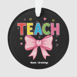 Leer Coquette Bow Crayon Docent Kinder Grappig Ornament