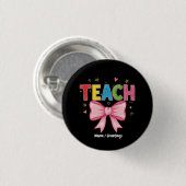 Leer Coquette Bow Crayon Docent Kinder Grappig Ronde Button 3,2 Cm (Voorkant /achterkant)