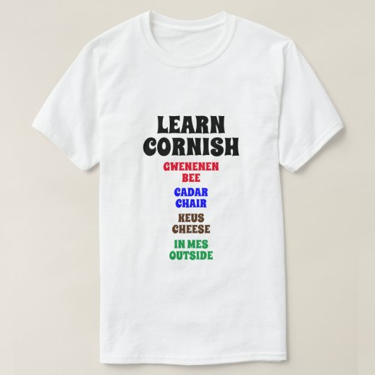 Leer Cornish - Bee, Stoel, Kaas, buiten T-shirt (Design voorkant)