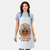 Leer Cute Pumpkins Patch Halloween Zonnebril_1 Schort (Gedragen)