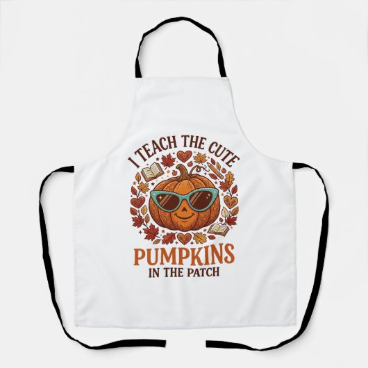 Leer Cute Pumpkins Patch Halloween Zonnebril_1 Schort (Voorkant)