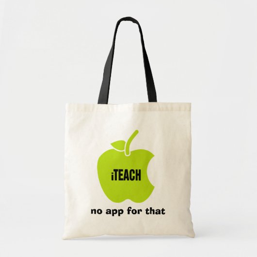 Leer. Daar is geen app voor. Appelgroen Tote Bag (Voorkant)