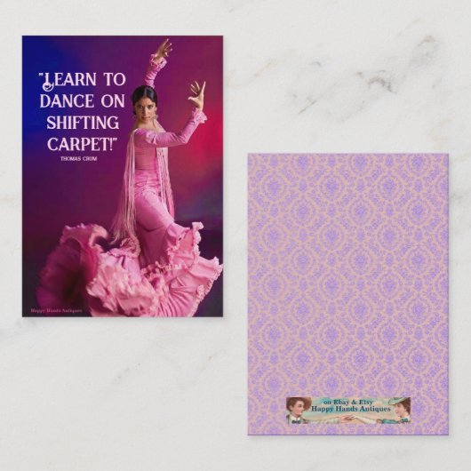 Leer dansen op een schuivend tapijt notitiekaartje (Voorkant / Achterkant)