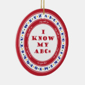 Leer de alfabet-versiering keramisch ornament (Rechts)