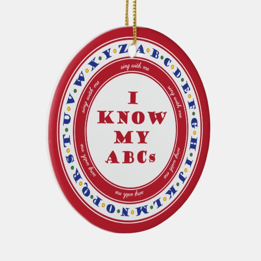 Leer de alfabet-versiering keramisch ornament (Rechts)