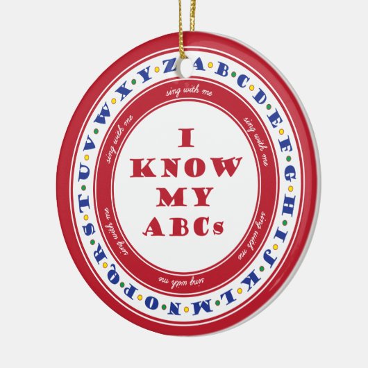 Leer de alfabet-versiering keramisch ornament (Links)