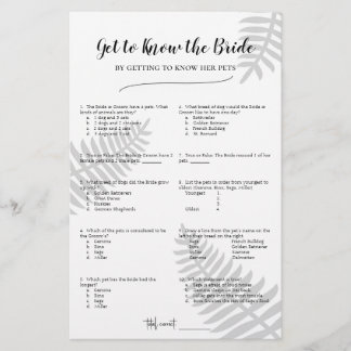 Leer de bruid kennen door haar huisdieren te leren