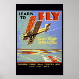 Leer de Curtiss-Wright Flying Service te vliegen Poster