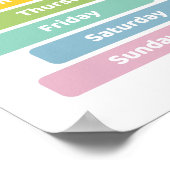 Leer de dagen van de week poster (Hoek)