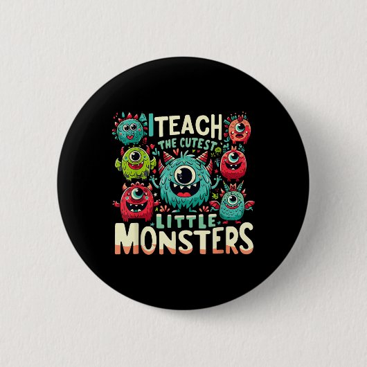 Leer de Grappigste Kleine Monsters Leraar Hallowee Ronde Button 5,7 Cm (Voorkant)