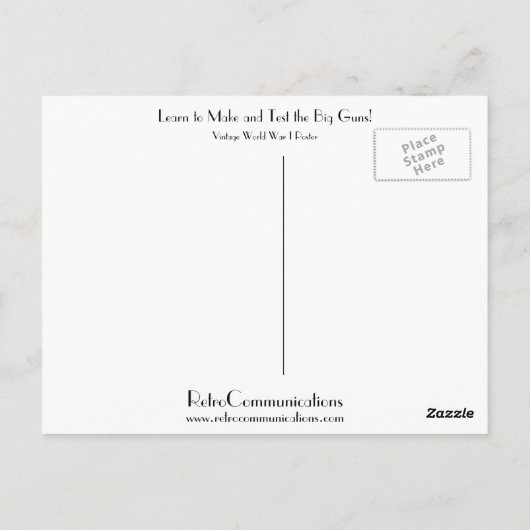 Leer de Grote Pistolen maken en testen! Briefkaart (Achterkant)