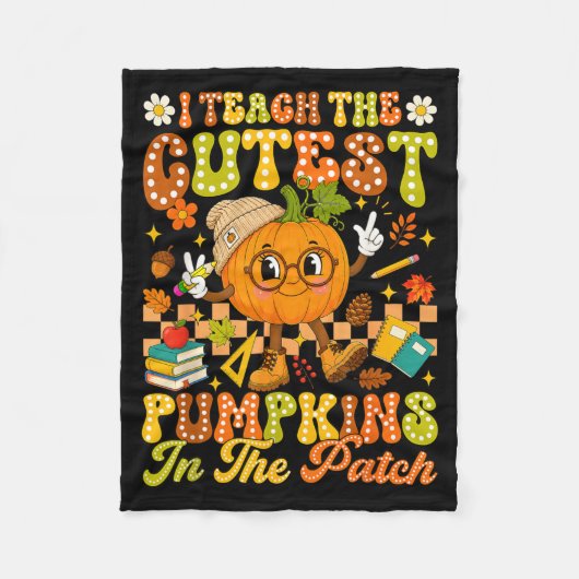 Leer de leukste pompoen in de patch herfst fleece deken (Voorkant)