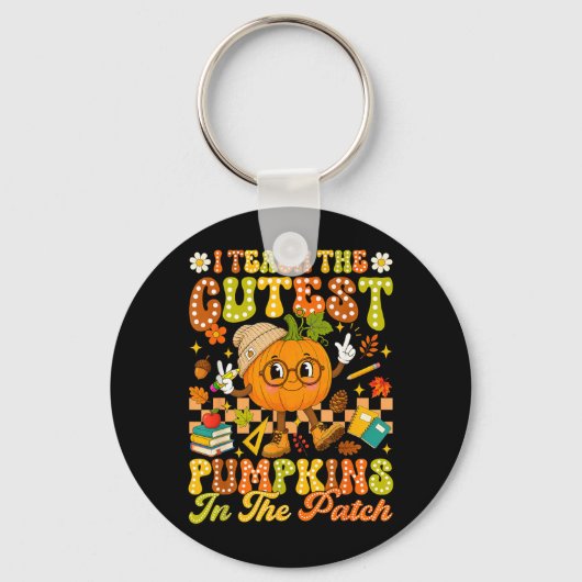 Leer de leukste pompoen in de patch herfst sleutelhanger (Voorkant)