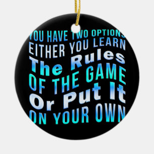 Leer de regels van het spel grappige sarcastische  keramisch ornament