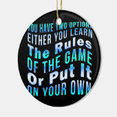 Leer de regels van het spel grappige sarcastische  keramisch ornament (Links)