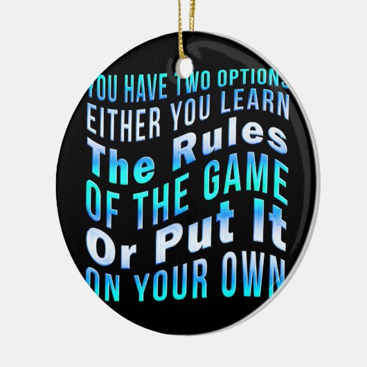 Leer de regels van het spel grappige sarcastische  keramisch ornament (Links)