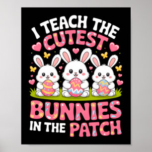 Leer de schattigste konijnen in de lap Pasen Poster