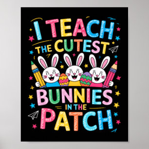 Leer de schattigste konijnen in de lap Pasen Poster