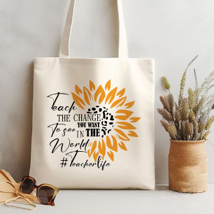 Leer de verandering die je wilt zien in de wereld tote bag
