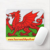 Leer de Welsh Podcast Mouse Mat Muismat (Met muis)