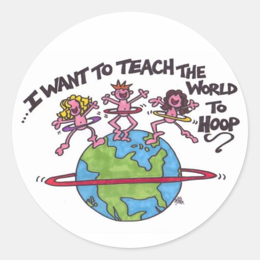 Leer de wereld om te gijzelen ronde sticker (Voorkant)