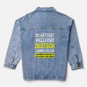Leer Duits Spreker - Duitsland Vlag Duits-Amerika Denim Jacket
