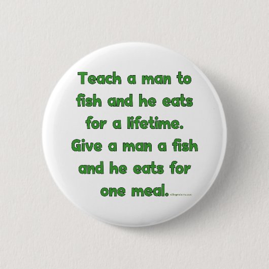 Leer een Man om te vissen Ronde Button 5,7 Cm (Voorkant)