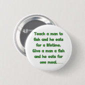 Leer een Man om te vissen Ronde Button 5,7 Cm (Voorkant /achterkant)