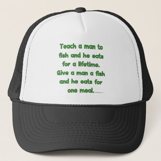 Leer een Man om te vissen Trucker Pet (Voorkant)