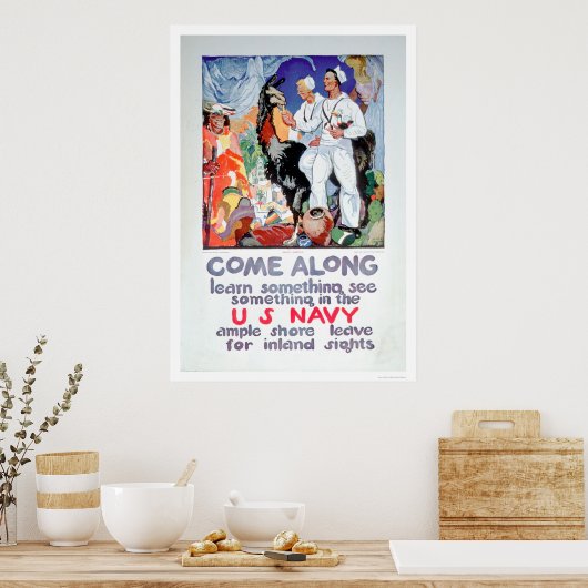 Leer en bekijk iets in de marine (US02315) Poster (Keuken)