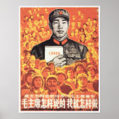Leer en doe zoals voorzitter Mao zegt! Propaganda Poster (Voorkant)