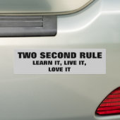 Leer en houd van de 2 seconden regel bumpersticker (Op auto)