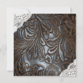 Leer en kant krijtbord bruiloft kaart (Achterkant)