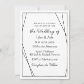 Leer en kant moderne minimalistische bruiloft kaart (Voorkant)