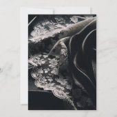 Leer en kant moderne minimalistische bruiloft kaart (Achterkant)