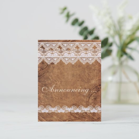 leer en kant Verloving aankondiging (Staand voorkant)