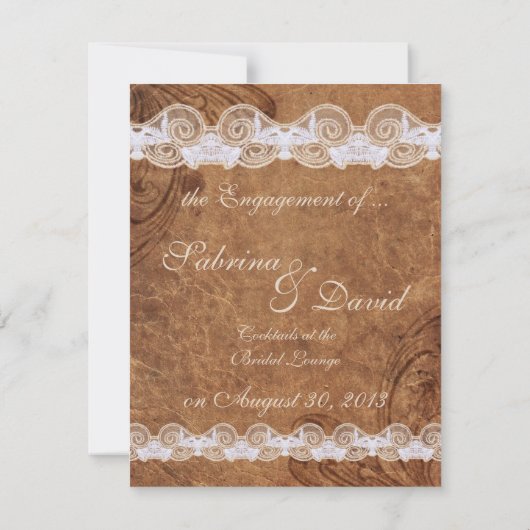  leer en kant Verloving aankondiging (Achterkant)