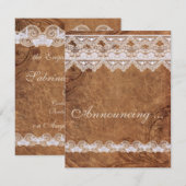 leer en kant Verloving aankondiging (Voorkant / Achterkant)