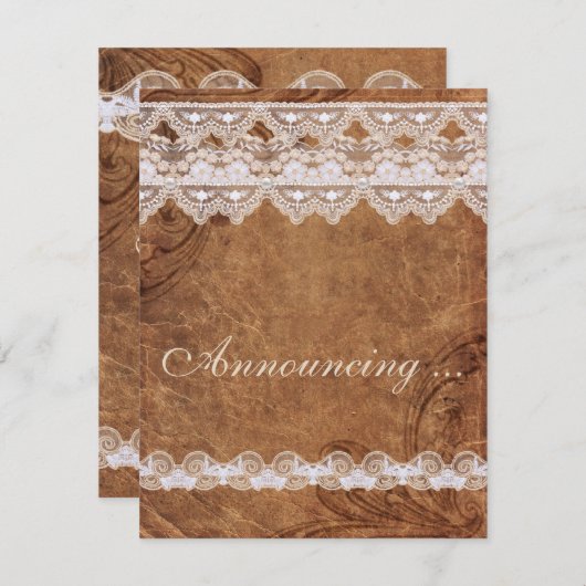 leer en kant Verloving aankondiging (Voorkant / Achterkant)