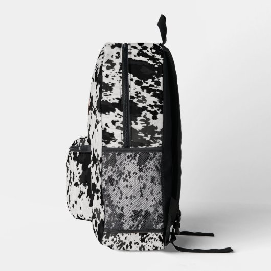 Leer en Koe Print Custom Name Rugzak (Rechts)