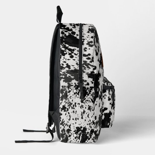 Leer en Koe Print Custom Name Rugzak (Links)