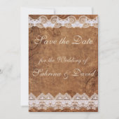 Leer en Lace sparen de Datum Save The Date (Voorkant)