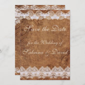 Leer en Lace sparen de Datum Save The Date (Voorkant / Achterkant)