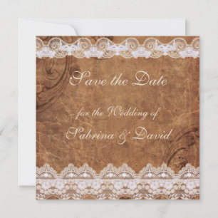  Leer en Lace sparen de Datum Save The Date
