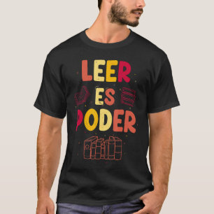 Leer Es Poder Groovy Spaans leraar Bilingual Mae T-shirt