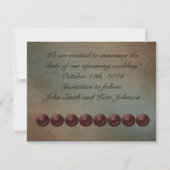 Leer (faux) en Turquoise Grunge Save The Date (Achterkant)