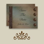 Leer (faux) en Turquoise Grunge Save The Date